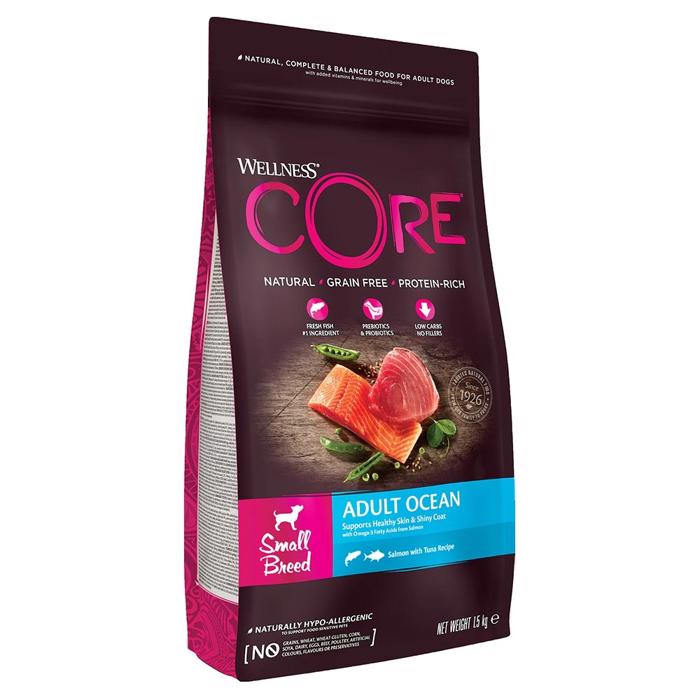 Wellness Core Vuxen original torrfoder för små hundar Havslax & tonfisk