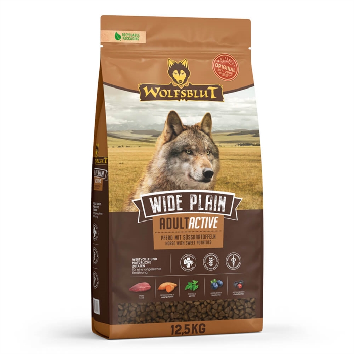 Wolfsblut Hundfoder För Aktiva Hundar Wide Plain Active med Häst 12,5 Kg.
