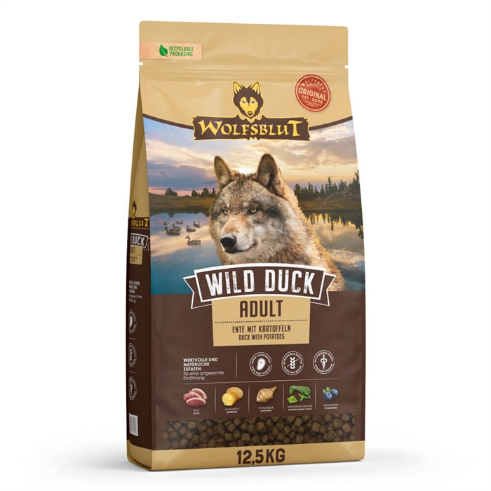 Wolfsblut Wild Duck Adult Hundfoder Med Anka Medium 12,5 kg