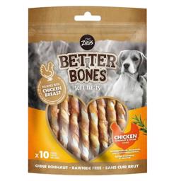 Zeuz Better Bones Soft Treats Rawhide Free Chicken Chewing Rods Mandel